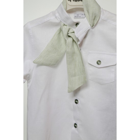 Βαπτιστικό Κοστούμι για Αγόρι Summer Ζωάκια Α4777-ΛΠ Λευκό-Πράσινο