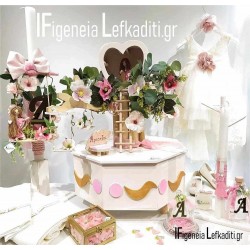 Ρομαντικό Σετ Βάπτισης "Νεράιδα Flower" με Δεντρόσπιτο Καρδιά & μονόγραμμα ή ΘΕΜΑ δικής σας ΕΠΙΛΟΓΗΣ