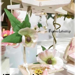 Μαρτυρικά Βάπτισης παραμάνα "Το δεντρόσπιτο της καρδιάς / Flowers little girl"