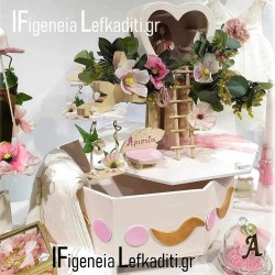 Ρομαντικό Σετ Βάπτισης "Νεράιδα Flower" με Δεντρόσπιτο Καρδιά & μονόγραμμα ή ΘΕΜΑ δικής σας ΕΠΙΛΟΓΗΣ