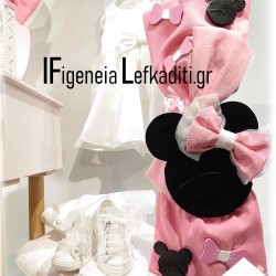 Σετ Βάπτισης για κορίτσι «Minnie Mouse - Φιογκάκια» με ξύλινη τουαλέτα μπουντουάρ θρανίο