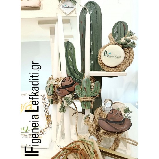 Βαπτιστικό Σετ Αγόρι Cowboy - Μεξικάνικο Αγρόκτημα με Ξύλινο μεγάλο Γραφείο / Θρανίο