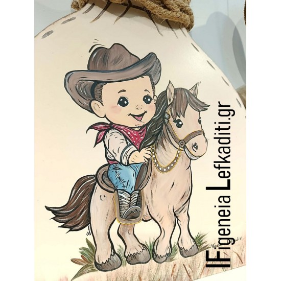 Βαπτιστικό Σετ Αγόρι Cowboy - Μεξικάνικο Αγρόκτημα με Ξύλινο μεγάλο Γραφείο / Θρανίο