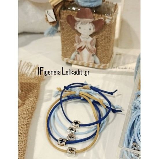 Πλήρες Σετ Βάπτισης Αγοριού Little Cowboy – Επιλογή Ψάθινο Καλάθι, Βαλίτσα ή Ξύλινο Κουτί