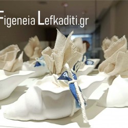 Μπομπονιέρα βάπτισης καλοκαίρι / κοχύλι κερί "Καραβάκι" Blue Navy