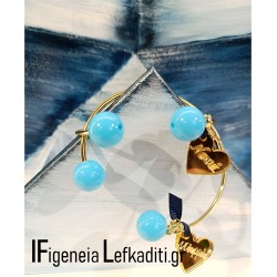 Μαρτυρικά Βάπτισης βραχιόλι Μαμά - νονά "Καραβάκι" Blue Navy 