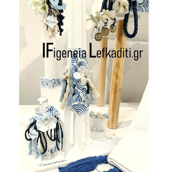 Σετ Βάπτισης Αγοριού "Καραβάκι" Blue Navy / Πακέτο Βάπτισης με Ξύλινο Θρανίο & Καρέκλα