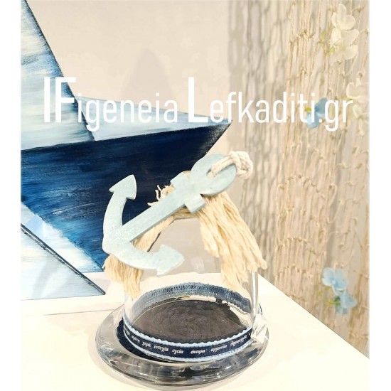 Σετ Βάπτισης Αγοριού "Καραβάκι" Blue Navy / Πακέτο Βάπτισης με Ξύλινο Θρανίο & Καρέκλα