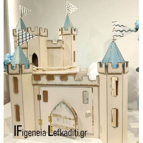 Πλήρες Βαπτιστικό Σετ Αγόρι Little Prince – Luxury Πακέτο Βάπτισης με Ξύλινο Κάστρο & όνομα παιδιού