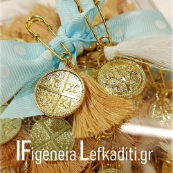 Μαρτυρικά βάπτισης με κωνσταντινάτο 2 όψεων - Winnie the Pooh / Γουίνι το Αρκουδάκι "Hunny"