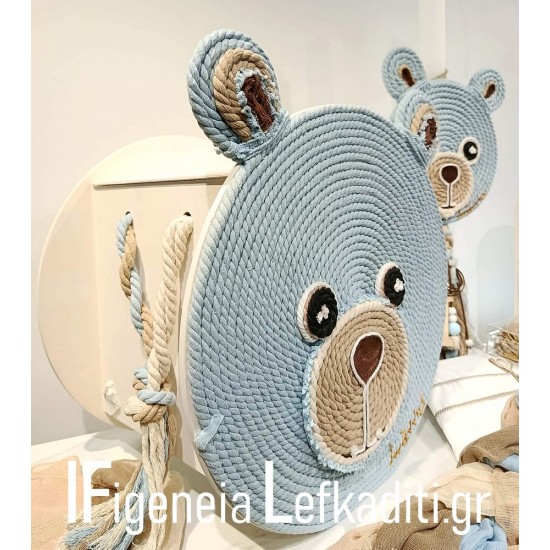 Πλήρης Βαπτιστικό πακέτο για αγόρι Boho Αρκουδάκι - Little Bear με ξύλινο κουτί