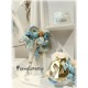Σετ Βάπτισης Αγοριού Μονόγραμμα Flower Baby Blue με Βαλίτσα / Χειροποίητο & Προσωποποιημένο
