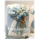 Σετ Βάπτισης Αγοριού Μονόγραμμα Flower Baby Blue με Βαλίτσα / Χειροποίητο & Προσωποποιημένο