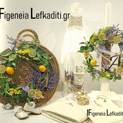 Σετ Βάπτισης Κοριτσιού Boho Lemon & Lavender | Πλήρες Χειροποίητο Βαπτιστικό Σετ με Λεμόνι & Λεβάντα
