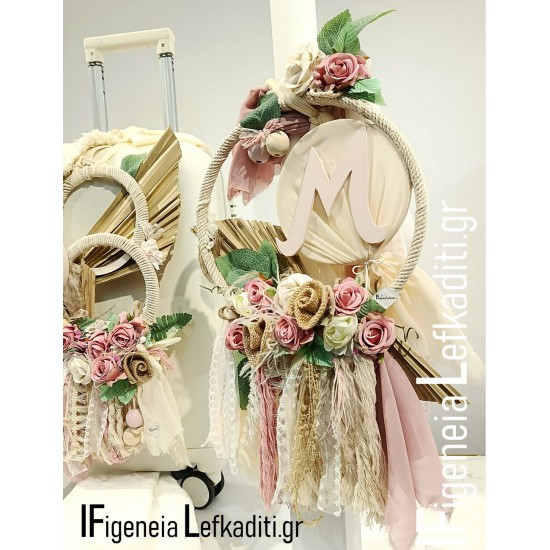 Βαπτιστικό Σετ Κοριτσιού Luxury Boho Flower / Floral Romance με Βαλίτσα και μονόγραμμα