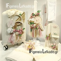 Βαπτιστικό Σετ Κοριτσιού Luxury Boho Flower / Floral Romance με Βαλίτσα και μονόγραμμα