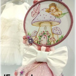 Σετ Βάπτισης Κορίτσι Νεράιδα στο Δάσος / Πεταλούδα & Μανιτάρια με Κουκλόσπιτο