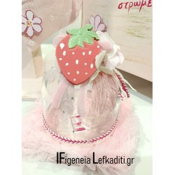 Επίσημη συσκευασία πολυτελείας βαπτιστικού σταυρού "Φράουλα / Φραουλόσπιτο"