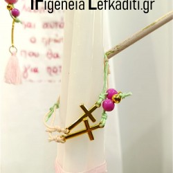 Μαρτυρικά βάπτισης κοριτσιού βραχιόλια"Φράουλα / strawberry"