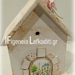 Ξύλινο Κουτί / Κουμπαράς και Ευχολόγιο Βάπτισης «Paris Vintage Garden»