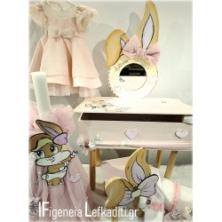 Βαπτιστικό Σετ Κοριτσιού “Baby Lola” – Κουνελάκι με ξύλινο μεγάλο μπουντουάρ γραφείο