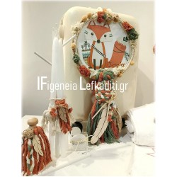 Boho Βαπτιστικό Σετ Κοριτσιού Αλεπού Ινδιάνα με Βαλίτσα Τρόλεϊ | Χειροποίητο