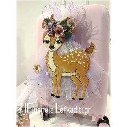 Βαπτιστικό Σετ Κοριτσιού "Flower Deer / Ελάφι" με Βαλίτσα Τρόλεϊ