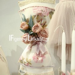 Ρομαντικό Flower Σετ Βάπτισης Κοριτσιού Vintage με Backpack – Χρώματα & Θέμα Επιλογής