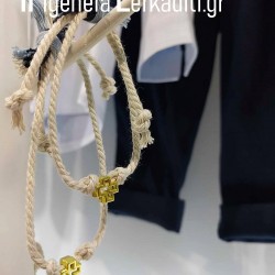 Boho Σετ Βάπτισης για Αγόρι – Χειροποίητο με Μονόγραμμα & Ξύλινο Κουτί Λινάτσα