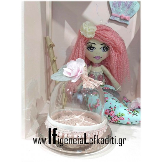 Σετ βάπτισης "Κουκλόσπιτο  Mermaid floral" με κούκλα γοργόνα