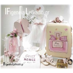 Σετ Βάπτισης για κορίτσι «Miss Dior butterfly» με βαλίτσα ζωγραφισμένη