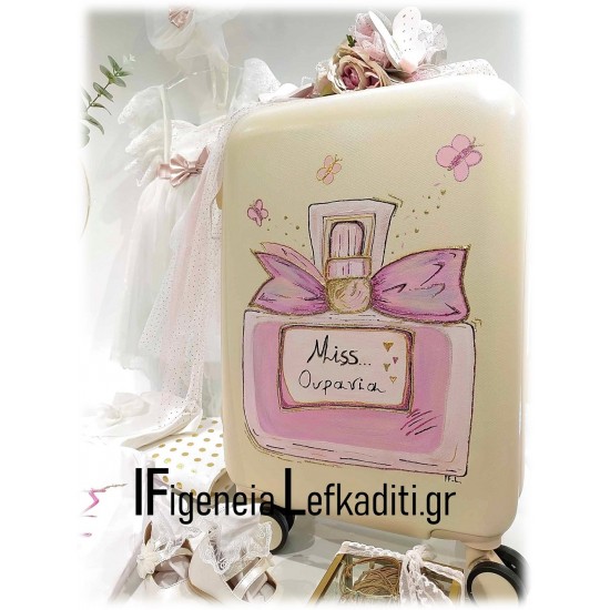 Σετ Βάπτισης για κορίτσι «Miss Dior butterfly» με βαλίτσα ζωγραφισμένη
