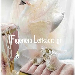Σετ Βάπτισης για κορίτσι «Βελούδινος Κύκνος» με μπαούλο